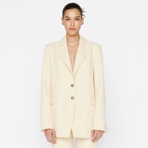 Frame Oversized Raw Edge Blazer in Butter size S. Worn once. Perfect condition.